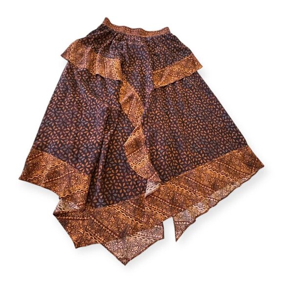 Ulla Johnson Silk Omila Skirt in Agate, Size 2, Brown burgundy multi, New with - Picture 6 of 16